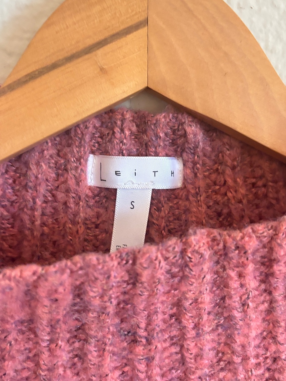 Leith Chunky Mock Sweater Raspberry Size Small - Picture 5 of 7